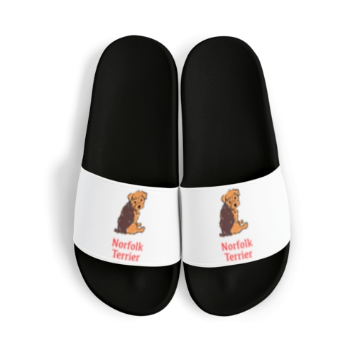 ふりむき犬（ドット）ブラタン Sandals
