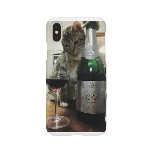 猫とワイン スマホケース