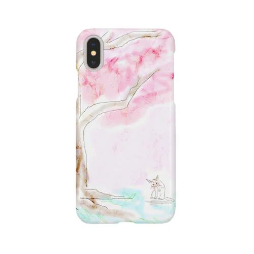 桜の木の下で猫 Smartphone Case
