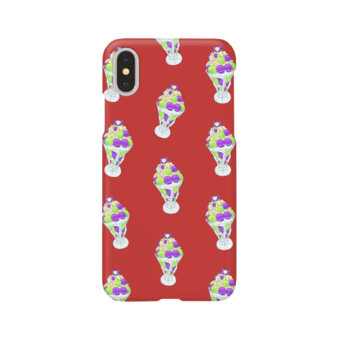 Grape parfait full red スマホケース