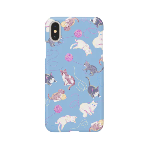 meow meow(blue) スマホケース