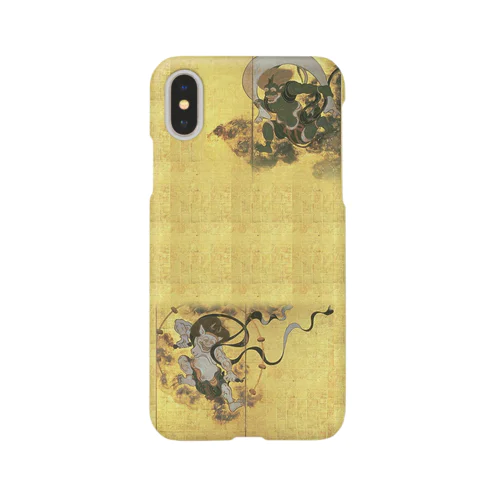 023-001　俵屋宗達　『風神雷神図屏風』　スマホケース　表側面印刷　iPhone XS/X専用デザイン　SC6 Smartphone Case