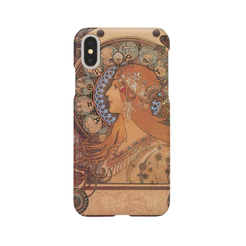 014-003　アルフォンス・ミュシャ　『黄道十二宮』　スマホケース　表側面印刷　iPhone XS/X専用デザイン　SC6 Smartphone Case