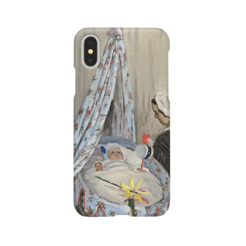 004-028　クロード・モネ　『ゆりかご-画家の息子ジャンとカミーユ』　スマホケース　表側面印刷　iPhone XS/X専用デザイン　SC6 スマホケース