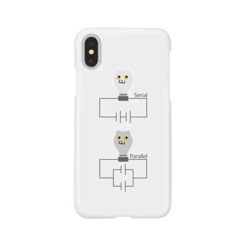 ねこふくろう電球直列・並列 ステッカー Smartphone Case