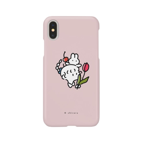 うさぎと、さくらんぼと、チューリップと、わたしと。 Smartphone Case