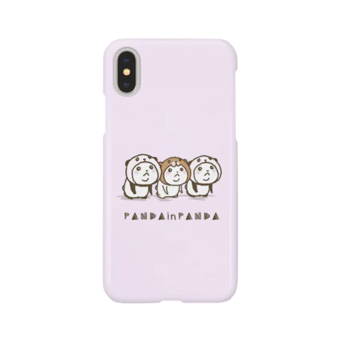 パンダinぱんだwithクマinくま(ピンク) スマホケース