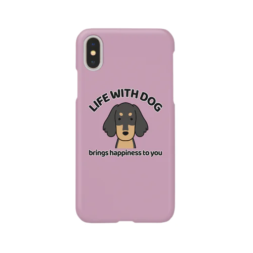 犬と共に（ダックスブラックタン）／ピンク Smartphone Case