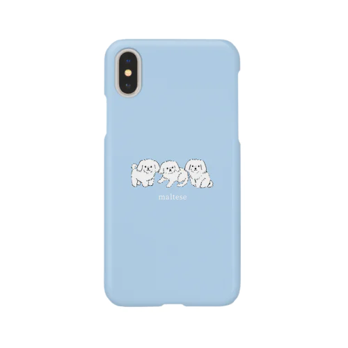 Three Maltese(pastel blue) Smartphone Case