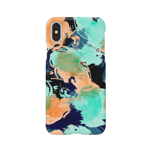 "suisai" green x orange スマホケース