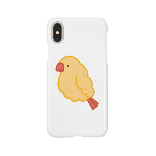 エビフライにとりこまれた文鳥 スマホケース