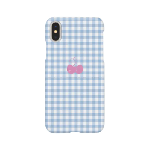 ギンガムチェック　水色×ピンク Smartphone Case