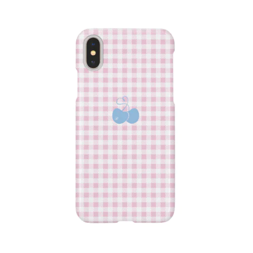 ギンガムチェック　ピンク×水色 Smartphone Case