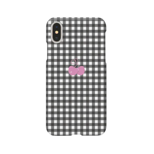 ギンガムチェック　黒×ピンク Smartphone Case