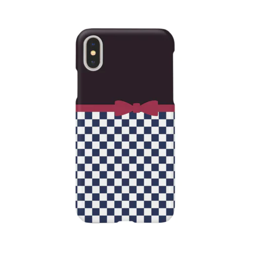 市松模様なハカマ風　和モダン　和風　リボン Smartphone Case