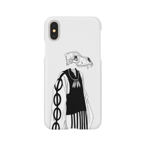 オオカミ(モノクロ)/骨格シリーズ Smartphone Case