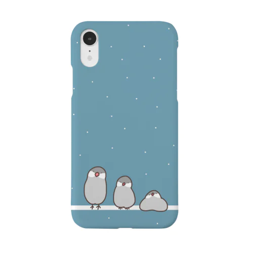 とろける文鳥 シルバー スマホケース Smartphone Case