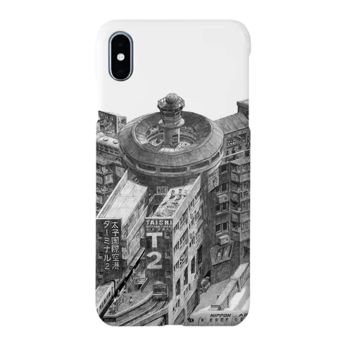 鉛筆画スマホケース「太子国際空港」 Smartphone Case