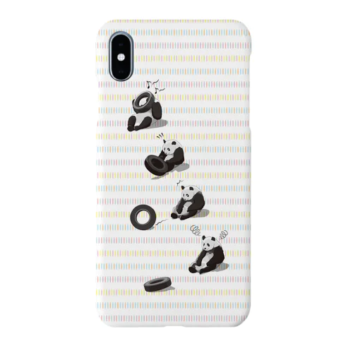 タイヤ大好きパンダ（white+dot） Smartphone Case