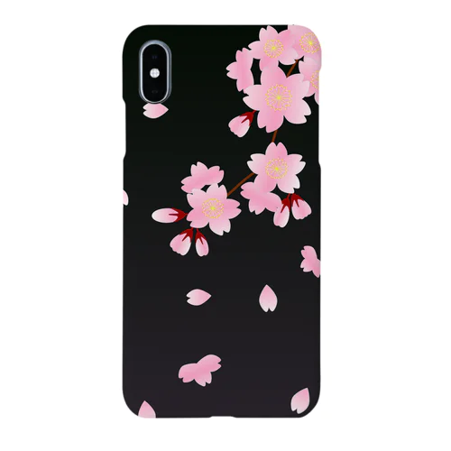 夜桜 Cherry blossoms at midnight Smartphone Case