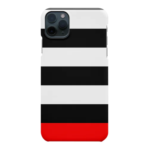Border Stripe (Black × White × Red)  スマホケース