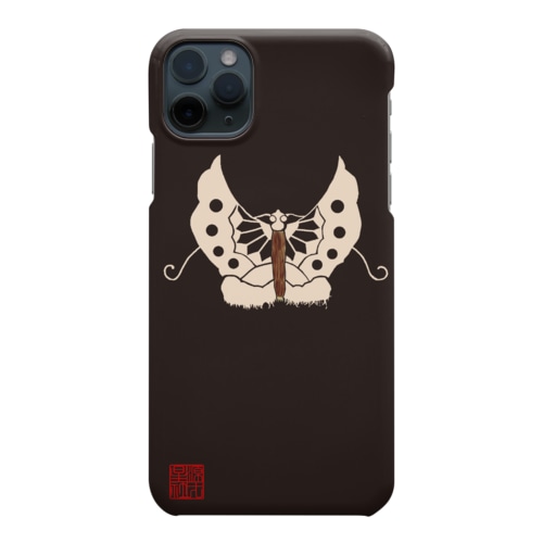 陣羽織 黒鳥毛揚羽蝶模様柄 Smartphone Case