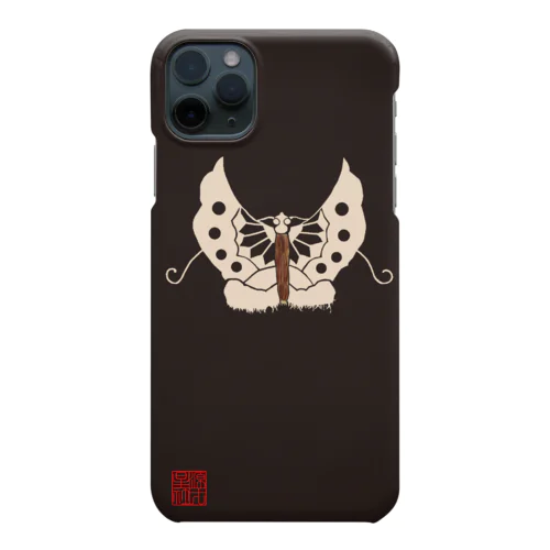 陣羽織 黒鳥毛揚羽蝶模様柄 Smartphone Case