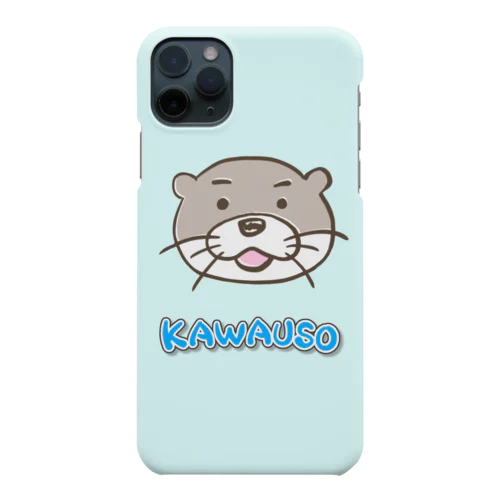 おっくん 『ふぇいす』 ブルー ゆるカワウソさん コツメカワウソ Smartphone Case