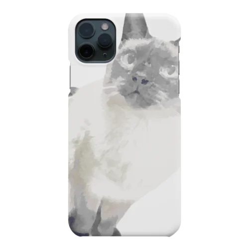 シャム猫風猫のうみ-イラストタッチ-ほんのりカラー-斜 Smartphone Case