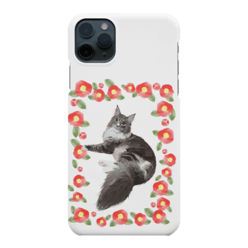 ノルウェージャンフォレストキャット シエル 花柄枠 Smartphone Case