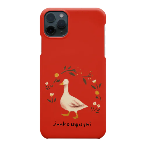 かわいいガチョウ（赤）Cute goose（Red） スマホケース