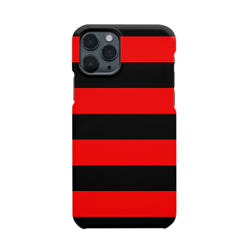 Border Stripe (Black × Red) Smartphone Case
