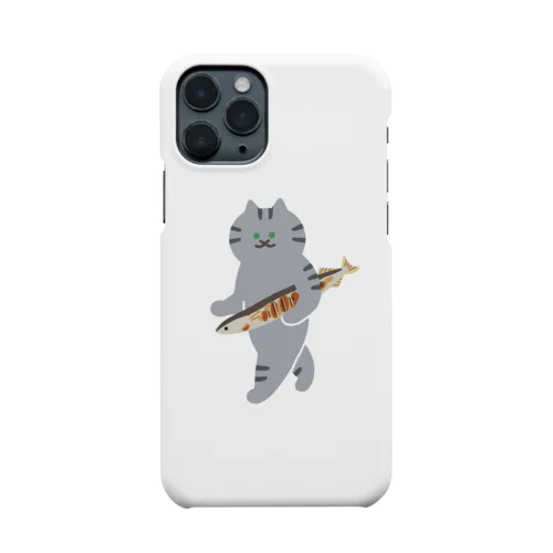 盗んだ焼きサンマと歩き出すねこ Smartphone Case