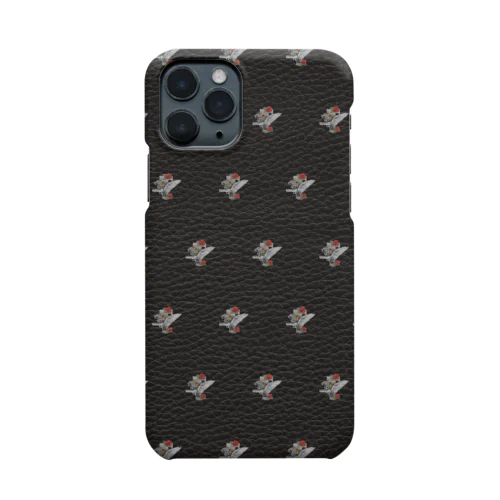 GUN & ROSE PATTERN / BLACK Smartphone Case