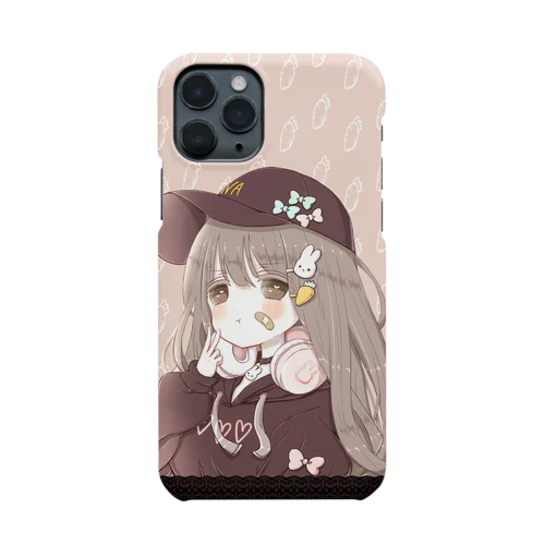 黒パーカーみるくちゃん スマホケース