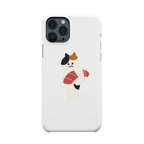 まぐろの握り寿司を自慢げに運ぶねこ Smartphone Case