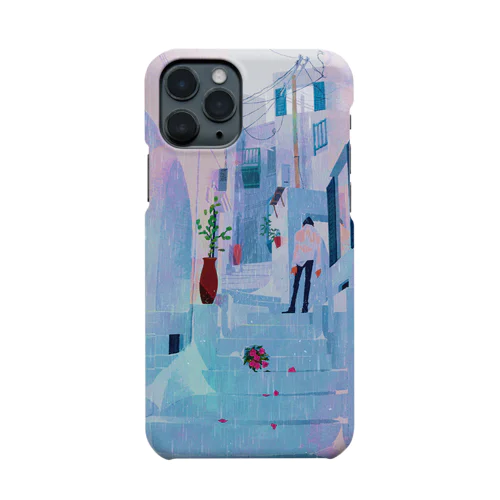 雨とサントリーニ。 Smartphone Case