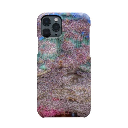 桜の景色　青空の春鐘突き堂 Smartphone Case