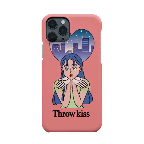 投げキッスの女の子　スマホケース Smartphone Case