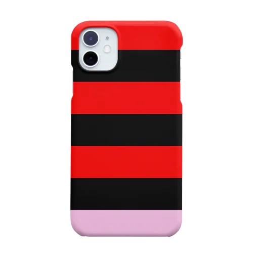 Border Stripe (Black × Red × Pink) スマホケース