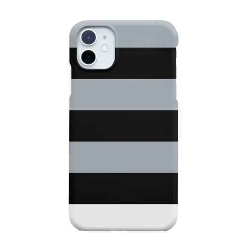 Border Stripe (Black × Gray × White) Smartphone Case