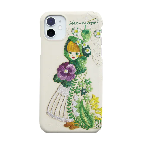 （iphone11/12/）苺と花のケープ iPhone Smartphone Case