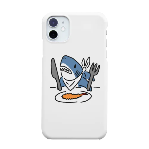 エビフライを食べようとするサメ Smartphone Case