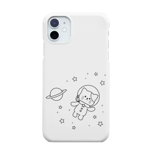 宇宙にゃんこ　モノクロ Smartphone Case