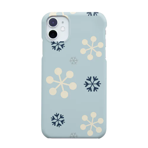 北欧柄　雪の結晶　水色 Smartphone Case