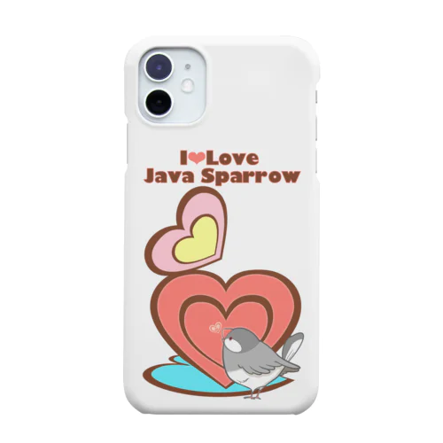 I♡LOVEシルバー文鳥 Smartphone Case