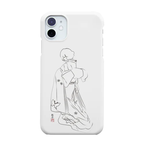 今だけ値下げ中！　蝶の背中「線画バージョン」 Smartphone Case