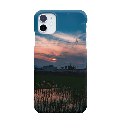 夕焼けの田んぼ Smartphone Case