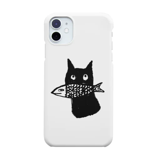 お魚くわえたクロネコ  ロゴなし Smartphone Case