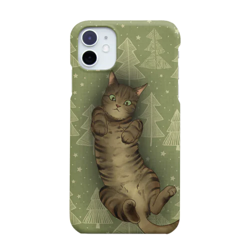 いつでも「猫と」一緒/グリーン Smartphone Case